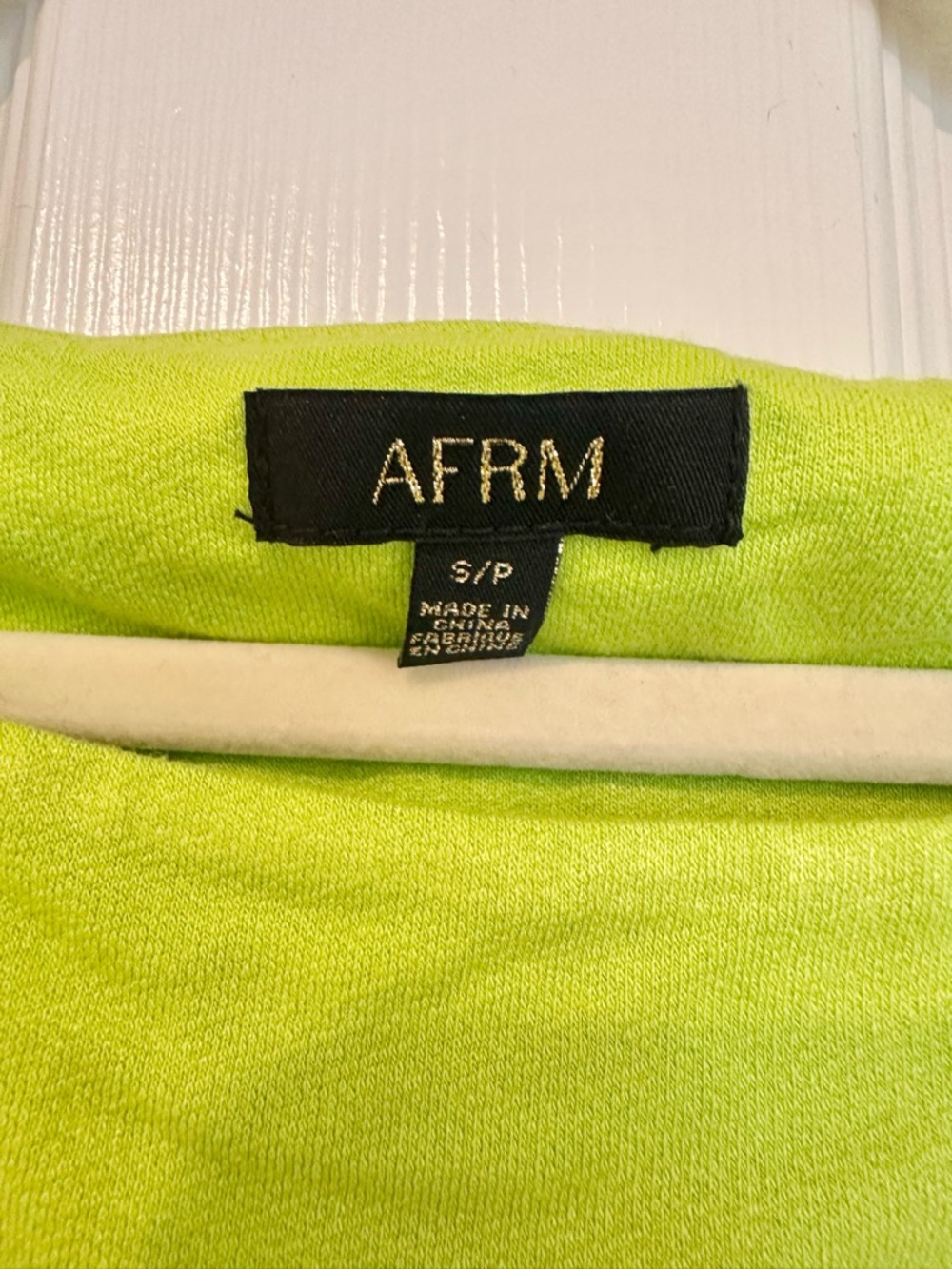 AFRM Neon Green Ruched Bodycon Summer Mini Dress Size S NWOT - Picture 5 of 5
